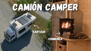 CAMIÓN CAMPER | con CHIMENEA  sofá, ANTENA 5G y MUCHAS otras PIJADAS  | Nissan Cabstar 2004