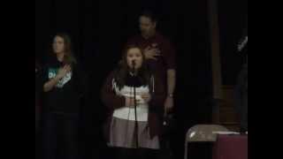 Luelle Singing National Anthem at NDA Basketball Game