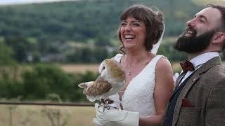 Owl wedding ringbearers!  Apollo Falconry at Little Brampton Farmhouse wedding