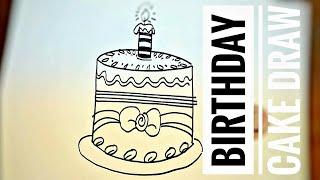 Draw a birthday cake || Only drawing for kids || linkon art space