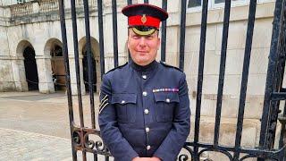 FINAL DAY OF KING'S LIFE GUARD FOR THIS FAMOUS FACE AND WE WISH HIM WELL at Horse Guards!