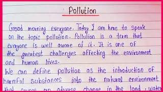 Speech on pollution in english | Pollution speech for students