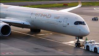 Etihad Airbus A350-1000 A6-XWF Pushback | Narita Airport | NRT/RJAA