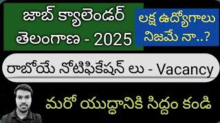 Job Calendar 2025||తెలంగాణ||లక్ష ఉద్యోగాలు||Latest Updates