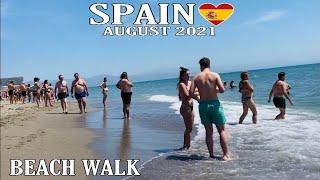 LA CARIHUELA, TORREMOLINOS SPAIN BEACH WALK AUGUST 2021, Best Summer Beach Walk Updates 2021 [4K]