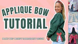 How to Embroider A Trendy Side Bow Applique Onto a Sweatshirt : Step by Step Tutorial Side Seam Bow