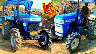 Swaraj 744 4wd new model tractor vs sonalika 745 4wd tractor || Load trolley 4wd in mud ||