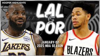 Los Angeles Lakers vs Portland Trail Blazers Full Game Highlights | Jan 2 | 2025 NBA Season