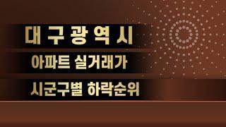 #대구아파트 폭락 지속  시군구별 #아파트 매매 실거래가 하락 순위 급매물 위주 거래량 소폭 증가 뿐 #부동산 규제 완화 해제 효과 없네요