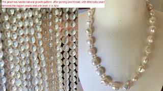 Cmallforhappylife:DIY Genuine Baroque Freshwater pearl necklace with mini pearls and knots NK24