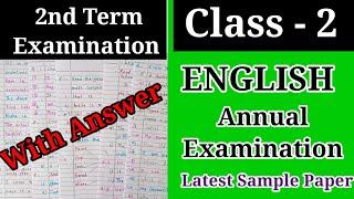 CLASS- 2 ENGLISH Annual Examination Sample Question Paper | Class-2 2nd Term English Paper