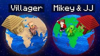 Villager Planet vs Mikey & JJ Planet Survival Battle in Minecraft (Maizen)