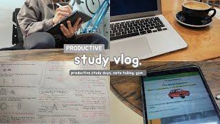 productive study days, note taking, gym, cafes  study vlog