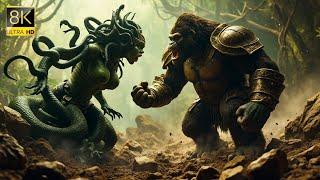 King Kong And The Lions vs Medusa Gorgon And Her Snakes: Skull Island Snake Invasion 2025