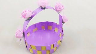 DIY Paper Basket/How to make Mini Gift Basket/Paper Basket for Diwali gifting/mini basket decoration