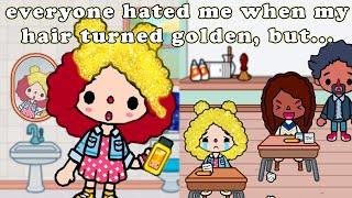 everyone hated me when my hair turned golden  but...  Toca Life Story | Toca Boca Sad story |