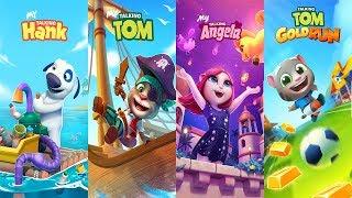 My Talking Tom New Update - My Talking Hank vs My Talking Angela vs Talking Tom Gold Run 2018