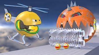 Pacman & Helicopter Robot vs ShredMaw Robot Monster