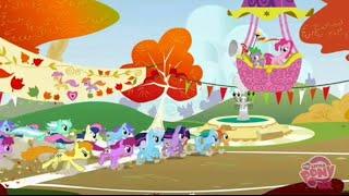 Carrera del otoño con Twilight, Rainbow Dash y Applejack || Amigas otoñales 01x13