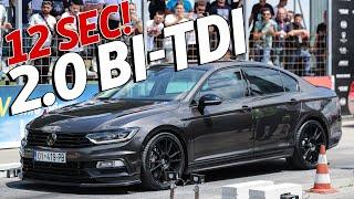 Brutal Acceleration 12 SECOND  VW Passat 2.0 TDI - DRAG RACE