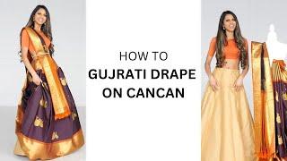 Gujrati Inspired Drape over Cancan Skirt | saree drape for lakshmi pooja | Drape a Saree | Tia Bhuva