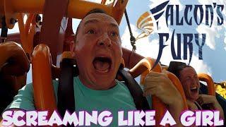 Falcon's Fury At Busch Gardens Made Me SCREAM Like A Girl - SCARIEST DROP RIDE IN AMERICA!