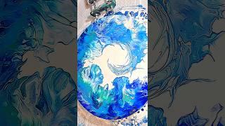 CATCH THE WAVE!! BEAUTFUL POUR ART! #artdemo #painting #fluidpour #abstract #waterart