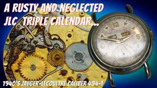 A rusty and neglected Jaeger-LeCoultre triple calendar