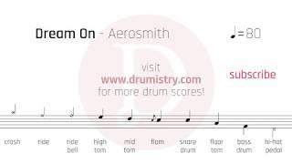 Aerosmith - Dream On Drum Score