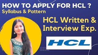 How to Apply for HCL | Syllabus & Exam Pattern | HCL Written & Interview Experience