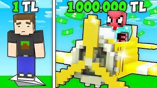 1 TL VS 1.000.000 TL YAPI KAPIŞMALARI - Minecraft