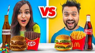 Real vs Chocolate FOOD Challenge 