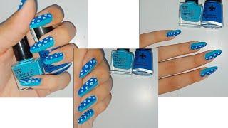 BLUE SIMPLE AND EASY NAIL ART (without any tool)... | Get Nailed !! |