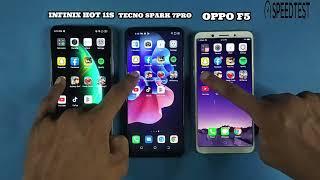 | Infinix Hot 11s | Vs | Tecno Spark 7pro | Oppo F5 | Speed Test | Comparison | 2024 |