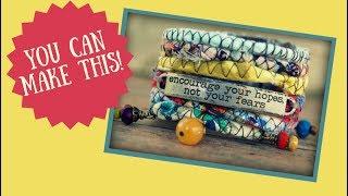 Jewelry Making Tutorial | Boho Cuff Bracelet made from recycled fabric