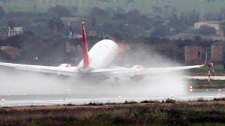 Airport Palma de Mallorca – wet plane spotting with many interesting landings and take-offs