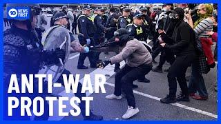 Anti-War Protest Turns Violent | 10 News First