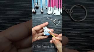 Air Dry Clay Bunny keychain Making DIY #shortsvideo #youtubeshorts #shorts