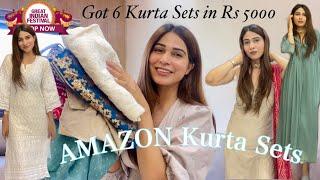 Huge Amazon Haul | Stylish Kurti Sets in Great Indian Festival Diwali Sale #amazonsalehaul