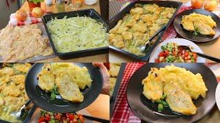 Onion steaks from the oven, a lot of lunch from one pan for the whole family