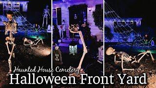 HALLOWEEN FRONT YARD 2024 | OUTDOOR HALLOWEEN DECORATIONS IDEAS | HAUNTED HOUSE & CEMETERY DECOR