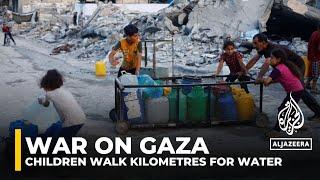 Gaza water crisis: Children walk kilometres for water as farmers struggle with drought