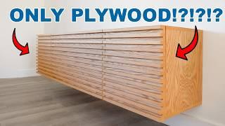 DIY ALL-PLYWOOD FLOATING MEDIA CONSOLE | MODERN BUILDS