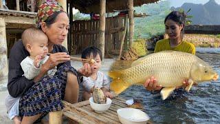 The kind woman visited a single mother with two small children, caught fish and cooked