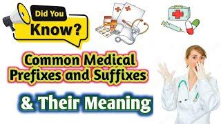 Medical Prefixes and Suffixes with their Meaning // Common Medical Terms // Terminology