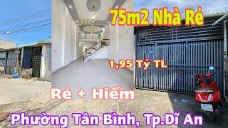 Bán Nhà Rẻ Nhất Dĩ An (2421) DT 75m2 Mà Dưới 2 Tỷ, Phòng Ngủ Dưới Luôn