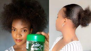 How to apply Sof n free gel on natural hair. Low puff using styling gel/Arielskecher