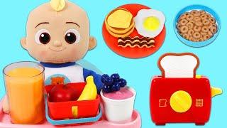 Pretend Cooking a Breakfast Meal with Cocomelon JJ!