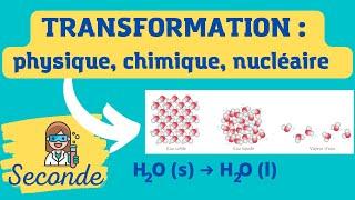‍Les transformations de la matière - physique, chimique et nucléaire - CHIMIE - SECONDE