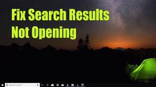 Fix windows 10 search not opening files